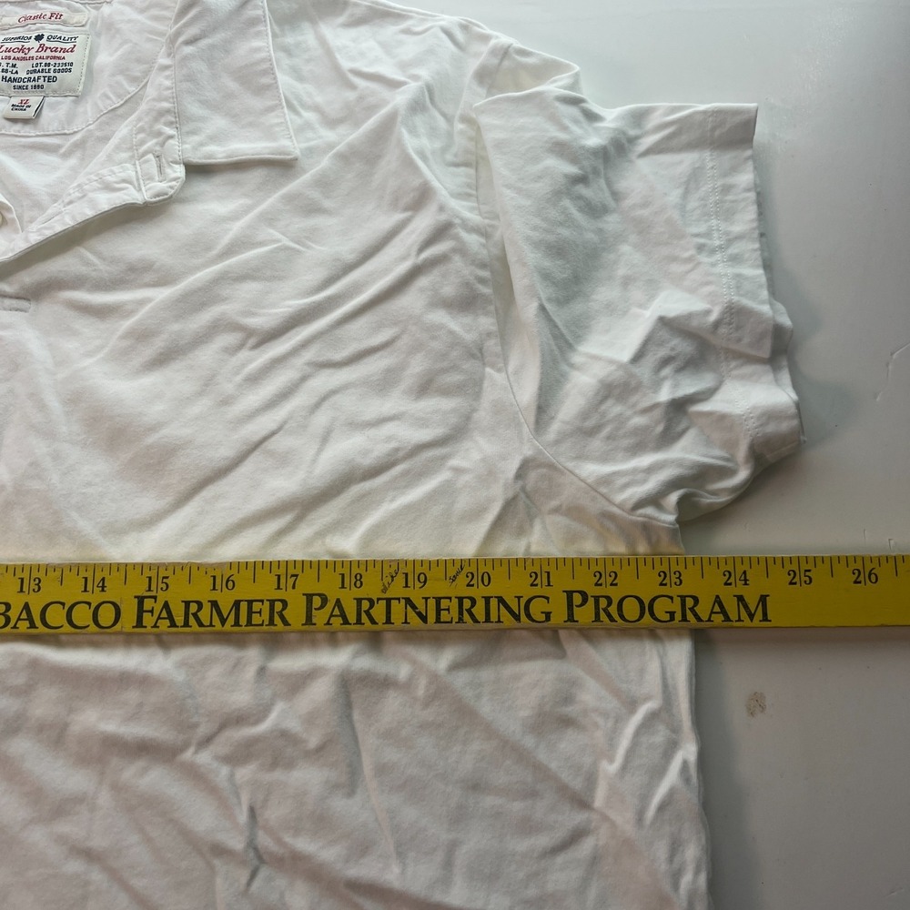 Lucky Brand Men's Polo Shirt Size XL White Short Sleeves Handcrafted Classic Fit - Picture 7 of 8